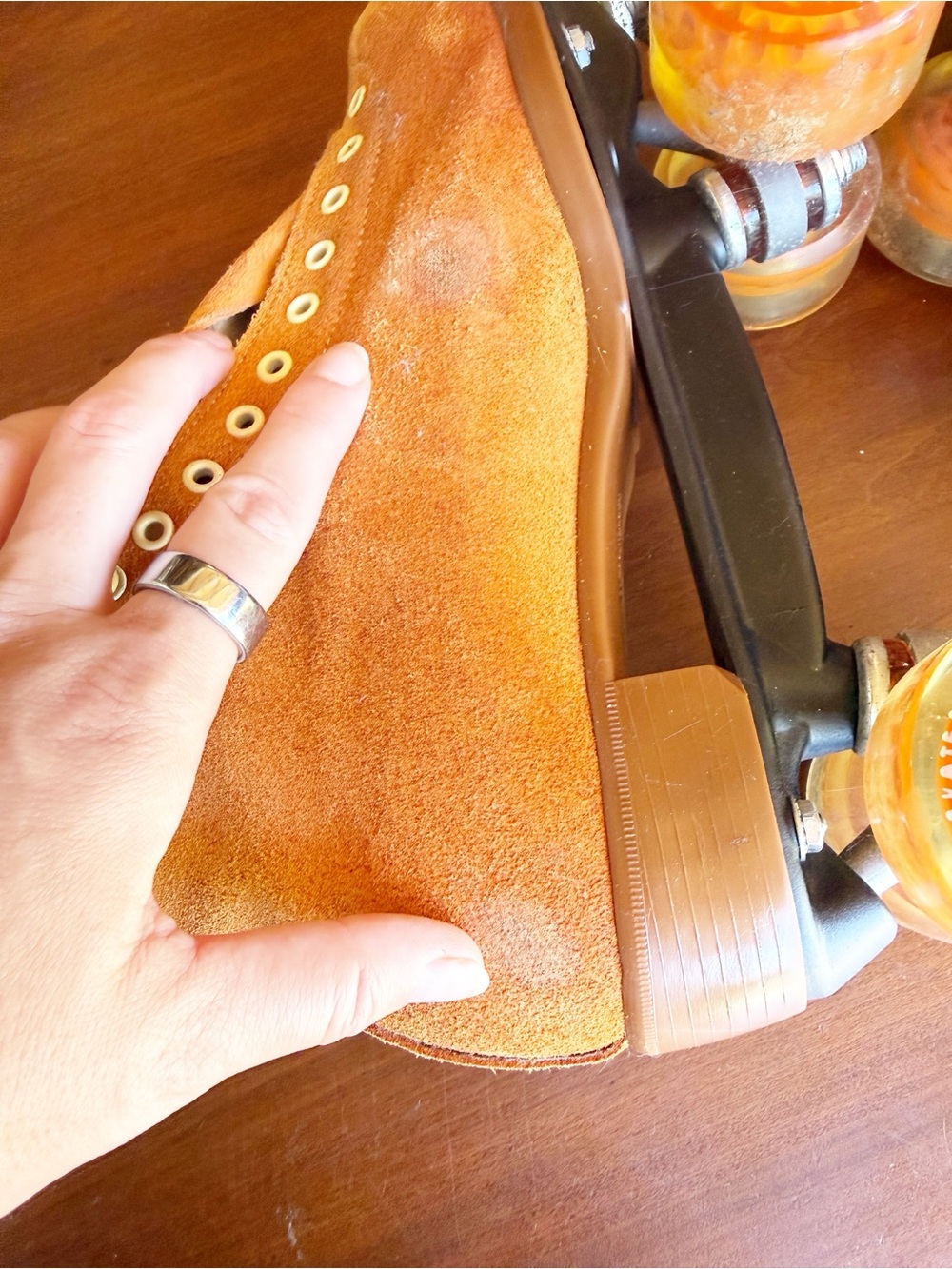 MOXI Lolly Skates Orange Suede Roller Skate - Picture 9 of 9